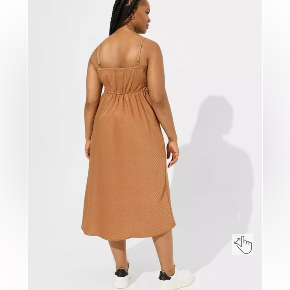 Torrid Woven Jacquard Silky Lace Trim Midi Dress size 2 (2X) - Picture 5 of 12